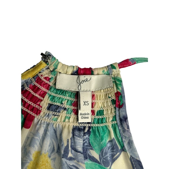Joie Esmee Green Pink Floral Silk Halter Top XS Multi Color Tank Top Sleeveless - Picture 4 of 10